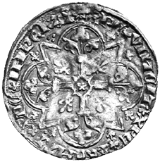 Agnel d'or, geprägt unter Karl IV. von Frankreich