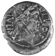 As mit der Büste Julius Caesars