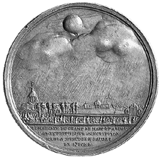 Bronze-Medaille 1783 auf den ersten Aufstieg einesWasserstoffballons