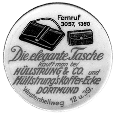 Briefmarkenkapsel der Firma Hüllstrung und Co. in Dortmund