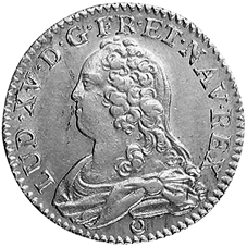 Louis d'or aux lunettes des französischen Königs Ludwig XV.