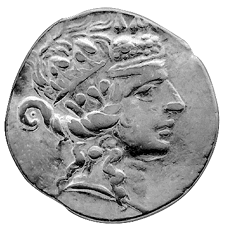 Ostkeltische Prägung einer Tetradrachme von Thasos