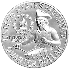 Bicentennial-Rückseite der 1/4-Dollar-Stücke