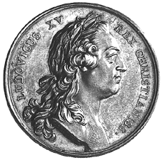 Silbermedaille 1764 auf den Bau des Portals der Kathedrale in Metz durch den Architekten Blondel