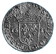 Dombes, 1/12 Ecu 1665 der Anna Marie Louise de Boubon
