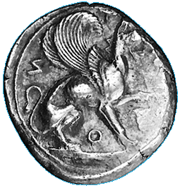 Stater von Teos (Ionien) um 470-450 v. Chr., Revers mitQuadratum incusum