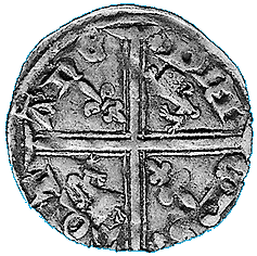 Rückseite eines historischen Hardi d#argent aus Aquitanien