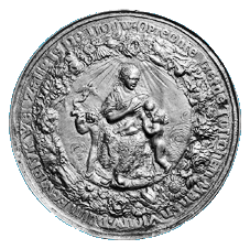 Niederländische Silbermedaille auf die Hochzeit und die Ehe