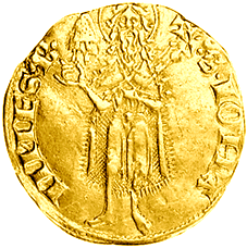 Goldgulden des Papstes Urban V. (1362-1370), geprägt in Avignon