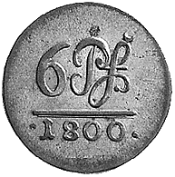 Schwarzburg-Rudolstadt, Landmuenze zu 6 Pfennig 1800
