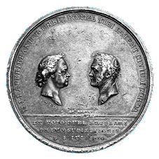 Silbermedaille Leberechts auf die Hundertjahrfeier der Stadt Riga 1810