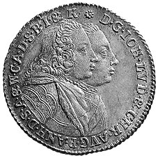 Anhalt-Zerbst, 2/3 Taler, 1743 geprägt nach dem LeipzigerFuß