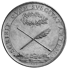 Bildnis des Leonardo da Vinci auf einer Medaille des 17. Jh.s