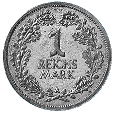 1-Markstücke der Weimarer Republik