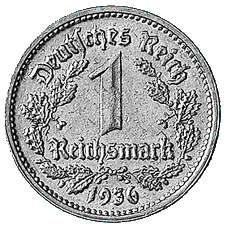 1-Markstücke des Dritten Reichs