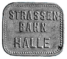 Postdienstmarke und Strassenbahnmarke der Stadt Halle a. d.Saale