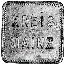 Brotmarke zu 50 Gramm des Kreises Mainz