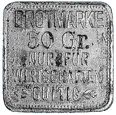 Brotmarke zu 50 Gramm des Kreises Mainz