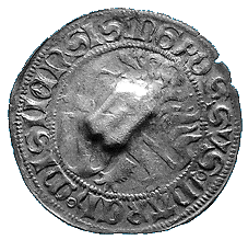 Rückseite des Meißner Groschens mit dem Gegenstempel der Stadt Braunschweig