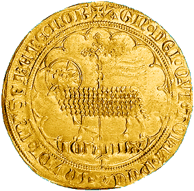 Bild eines französischen Mouton d'or aus dem 14. Jahrhundert