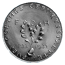 Medaille 1932 von Georgii auf Johann Wolfgang von Goethe