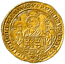 Vorderseite eines Pieter d'or aus dem 14. Jahrhundert