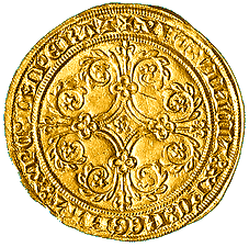 Rückseite eines Pieter d'or aus dem 14. Jahrhundert