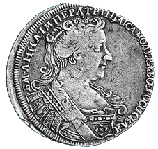 Poltina 1732 der Zarin Anna (1730-1740)