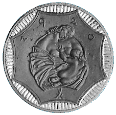 Porzellan-Münze zu 20 Mark 1920, Staatliche Ausgabe des Landes Sachsen Rückseite