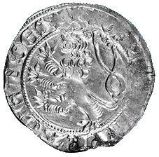 Rückseite des Prager Groschens von Johann von Luxemburg (1310-1346)