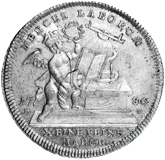 Rückseite eines Prämientalers aus dem Jahr 1786