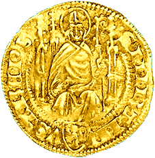 Vorderseite des rheinischen Guldens von Adolf von Nassau
