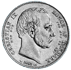 Dänemark, 2 Rigsdaler 1863 auf den Thronwechsel