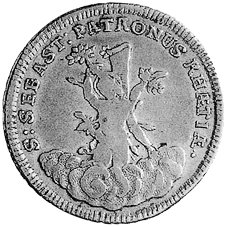 Rückseite eines Sebastiansgulden von 1759