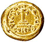 Solidus des Kaisers Heraclius (610-641 n. Chr.) auf dickem Schrötling