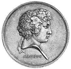 Medaille um 1820 von Stierle auf Bacchus und den Wein