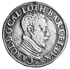 Lothringen, Teston 1587 des Herzogs Karl III. (1545-1608)