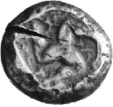Darstellung d. Triskeles auf lykischen Staterum 480-440 v. Chr.