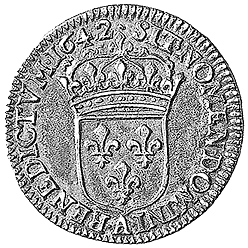 1 1/2 Ecu 1642, Stempelschnitt von Jean Warin