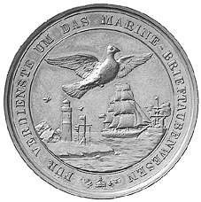 Medaille ohne Jahr von Weigand auf das Marine-Brieftaubenwesen