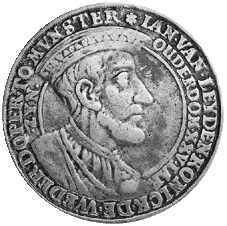 Wiedertaeufertaler 1534 mit dem Bildnis des Johann von Leyden
