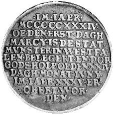 Wiedertaeufertaler 1534 mit dem Bildnis des Johann von Leyden