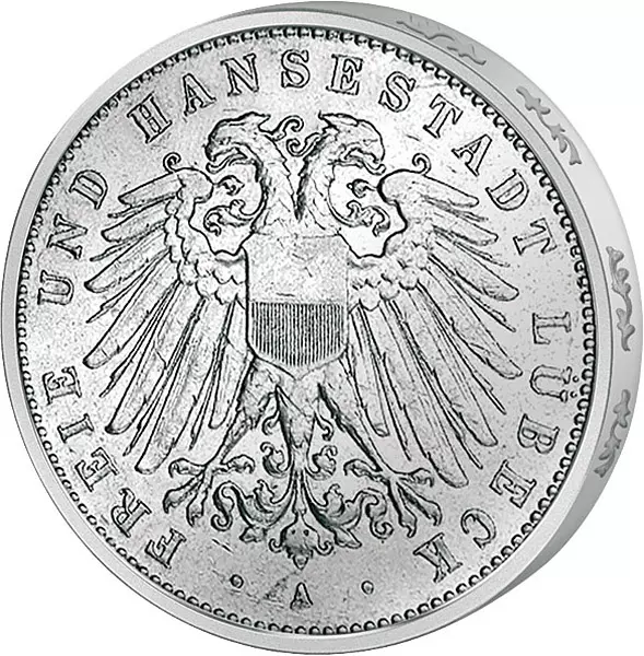 2 Mark Lübeck Wappen 1901 2 Mark Lübeck Wappen 1901