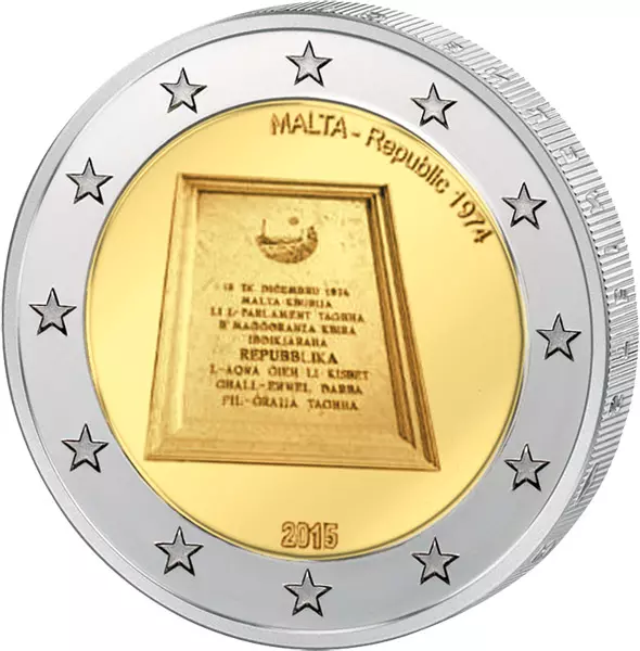 2 Euro Malta Ausrufung der Republik Malta 2015