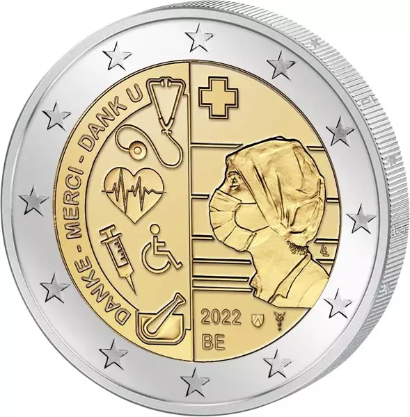 2 Euro Belgien Gesundheitswesen 2022