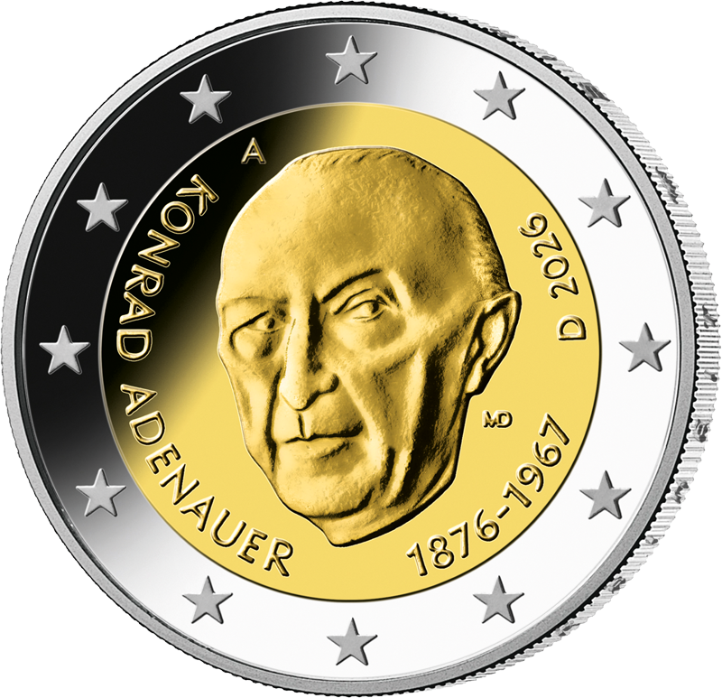 2 Euro Numisbrief Erster Kanzler Konrad Adenauer 2026