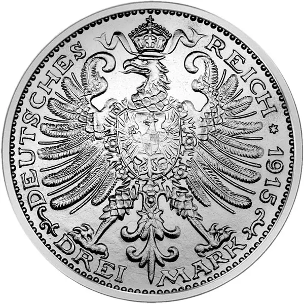 3 Mark Sachsen-Weimar-Eisenach zur Jahrhundertfeier 1915 vorzüglich 3 Mark Sachsen-Weimar-Eisenach zur Jahrhundertfeier 1915 vorzüglich