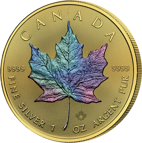 5 Dollars Kanada Maple Leaf 2025 Golden Holographic