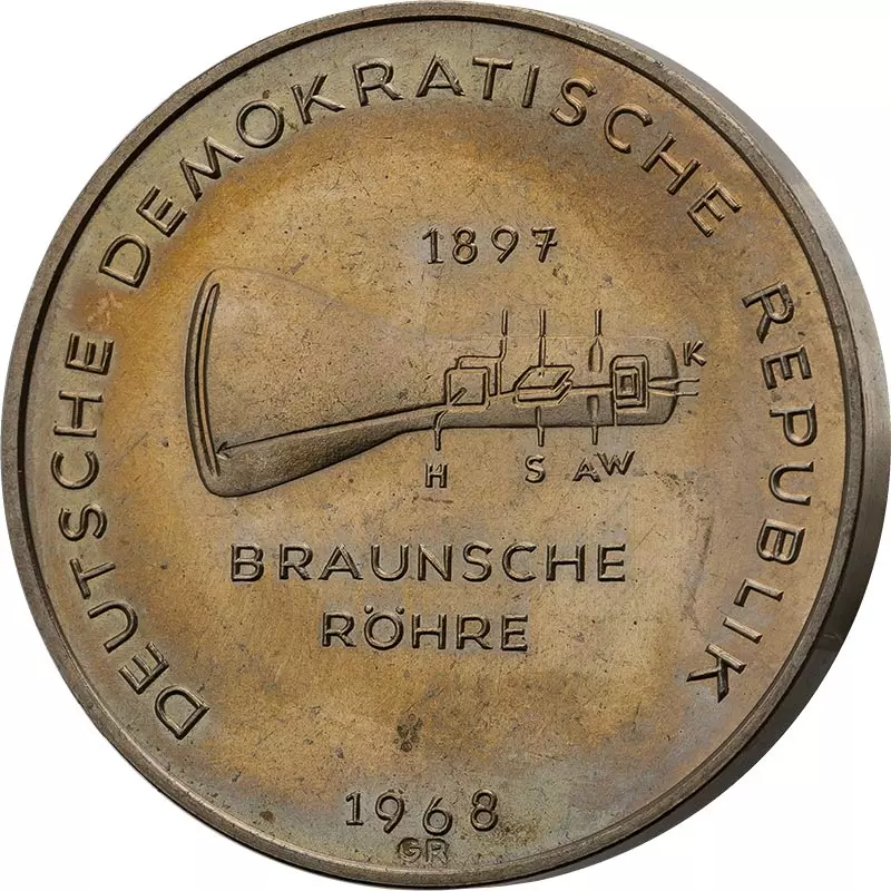 Gedenkmedaille DDR Karl Ferdinand Braun 1968