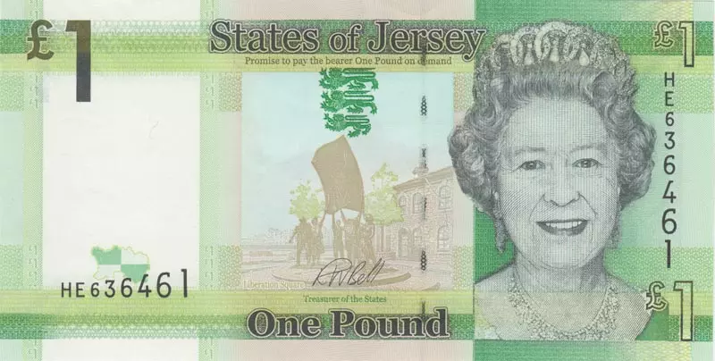 1 Pound Jersey Banknote Queen Elizabeth II. 2010